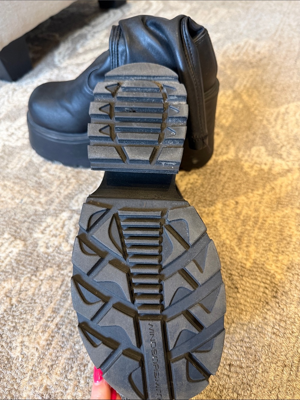 Windsorsmith Black Platform Chunky Heel Boots - Unbranded - Picture 4 of 5